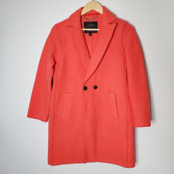 J Crew Daphne Topcoat Boiled Wool winter coat button front Size 2P - Picture 14 of 14